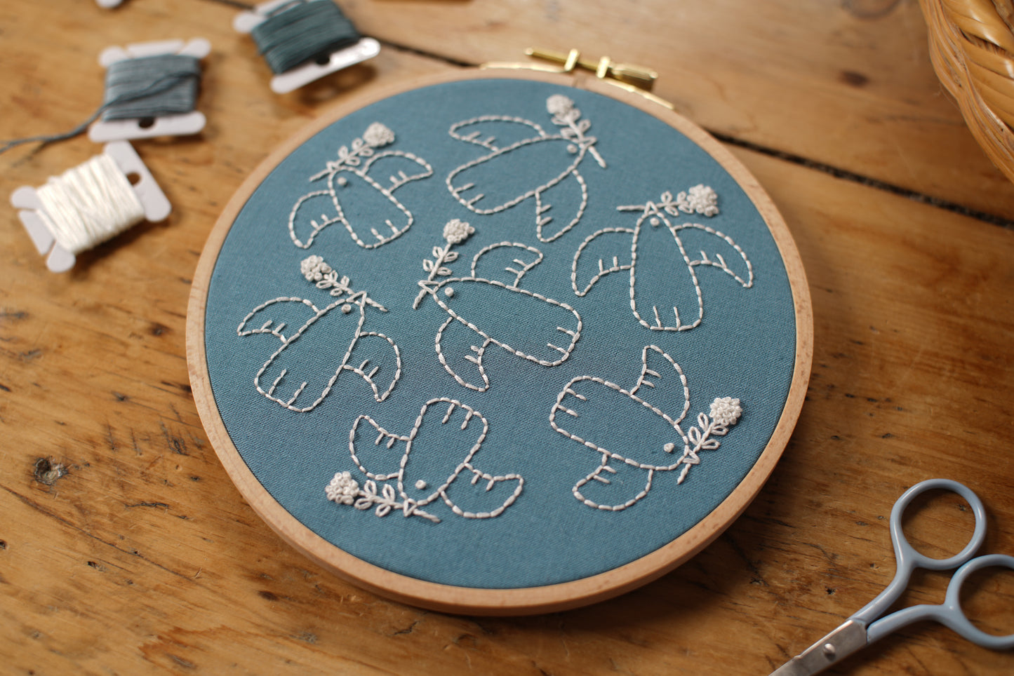 Embroidery Kit - Birds of a Feather Blue