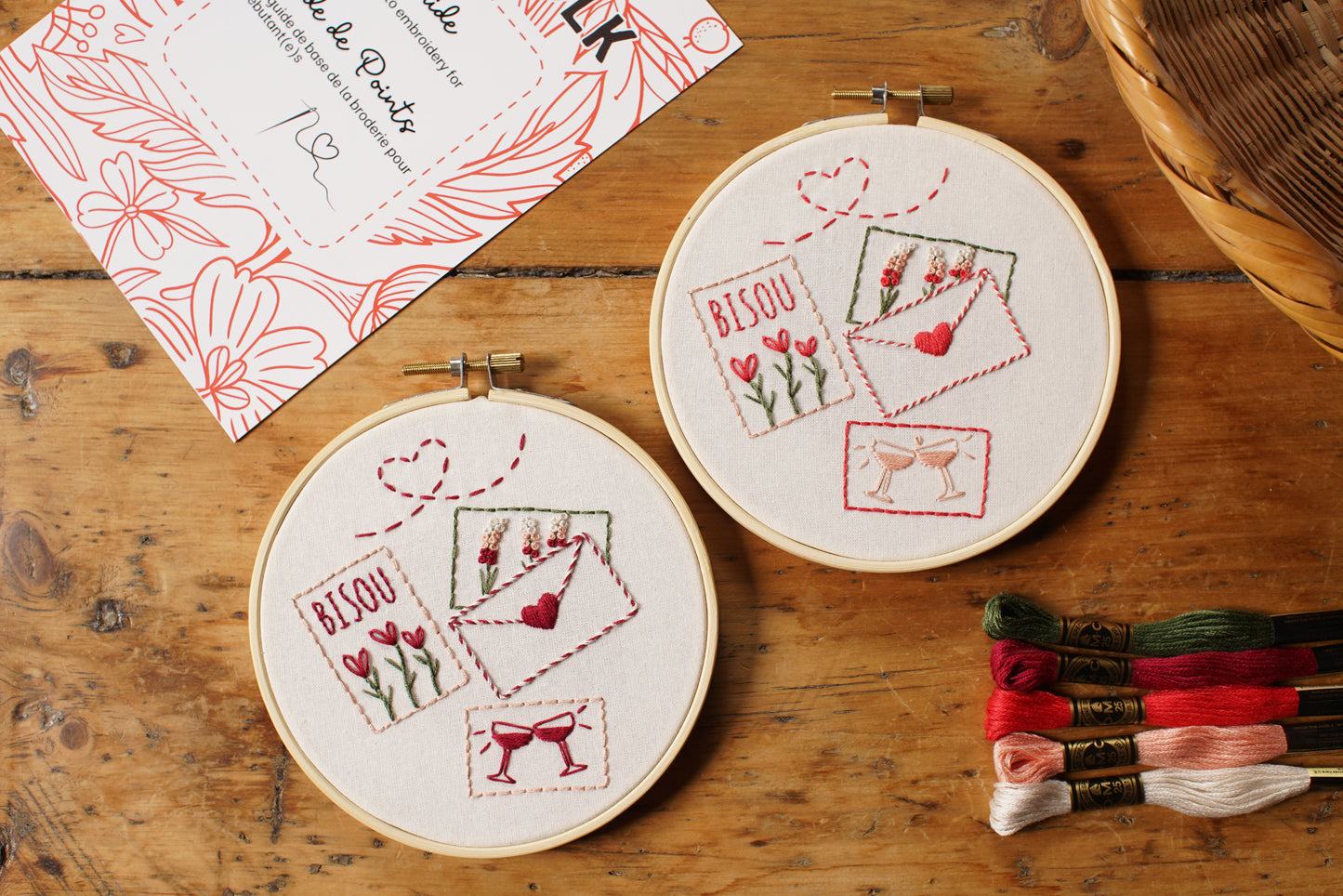 PDF Embroidery Pattern - Love Letters (Burgundy)