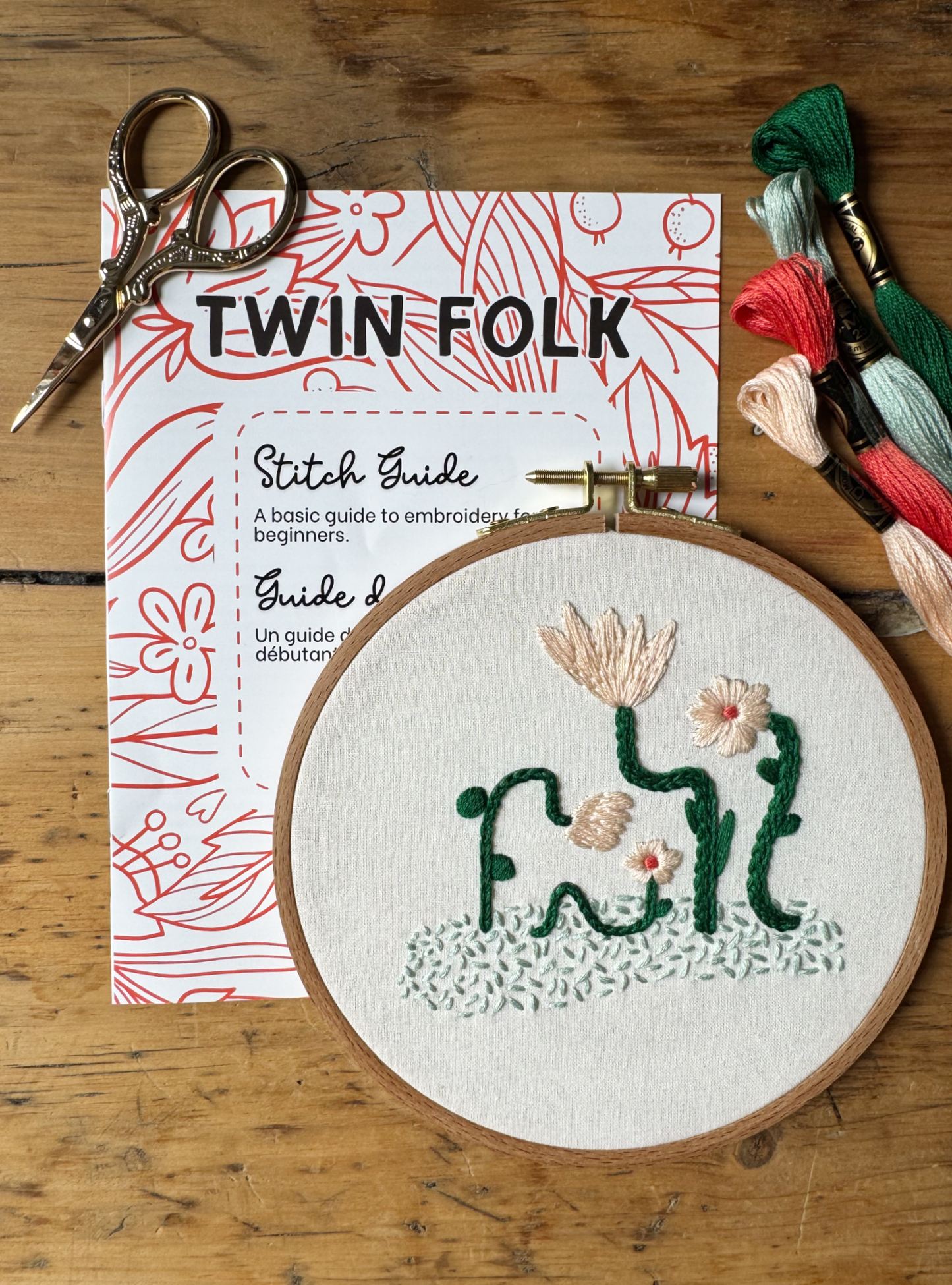 Embroidery Kit - Flowers by Dominique Besner