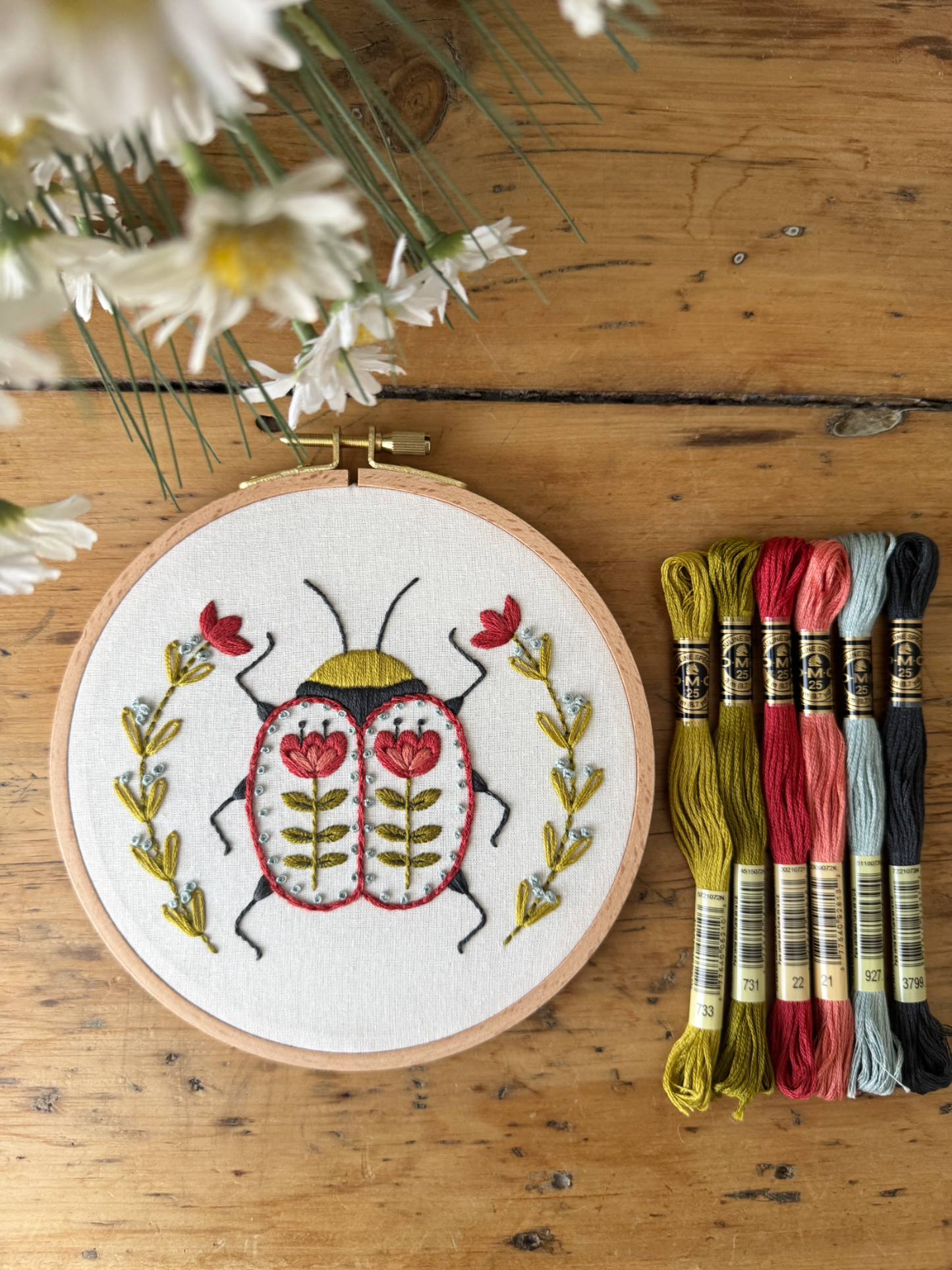 Embroidery Kit - Folk Beetle
