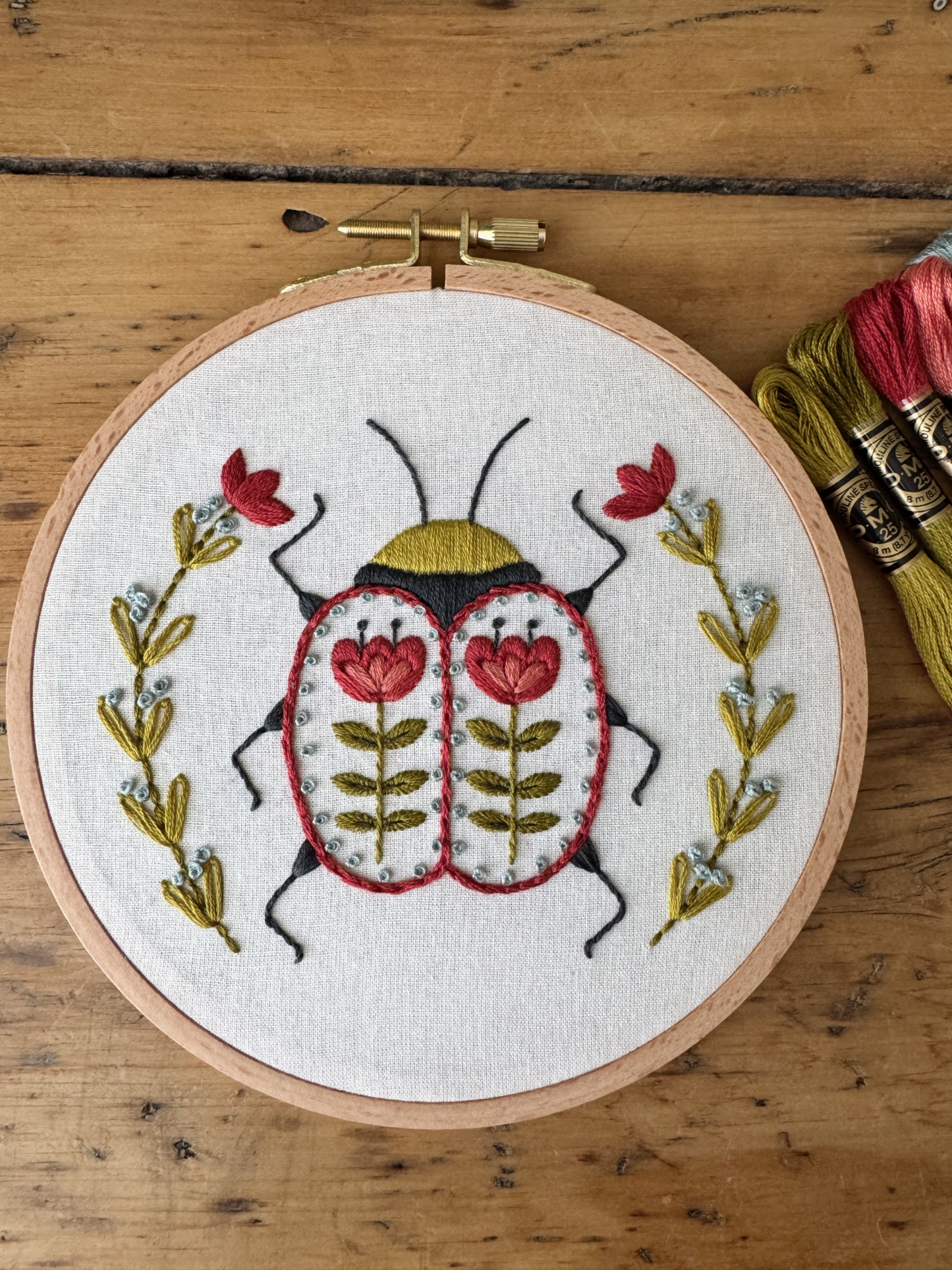 Embroidery Kit - Folk Beetle