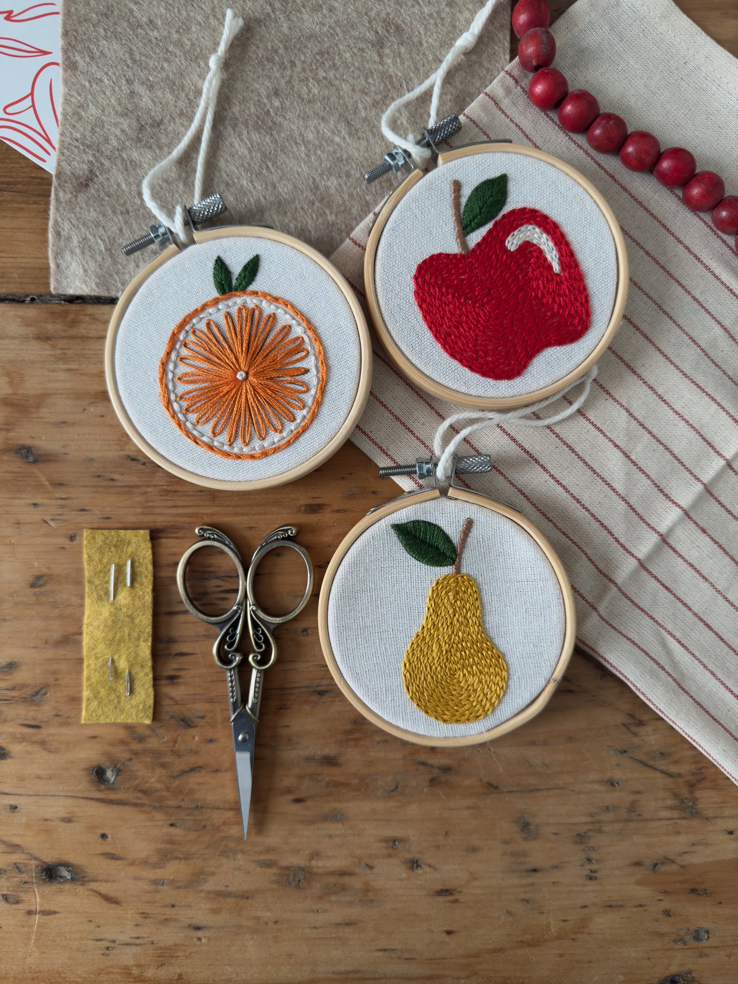 Embroidery Kit - Fruit Trio