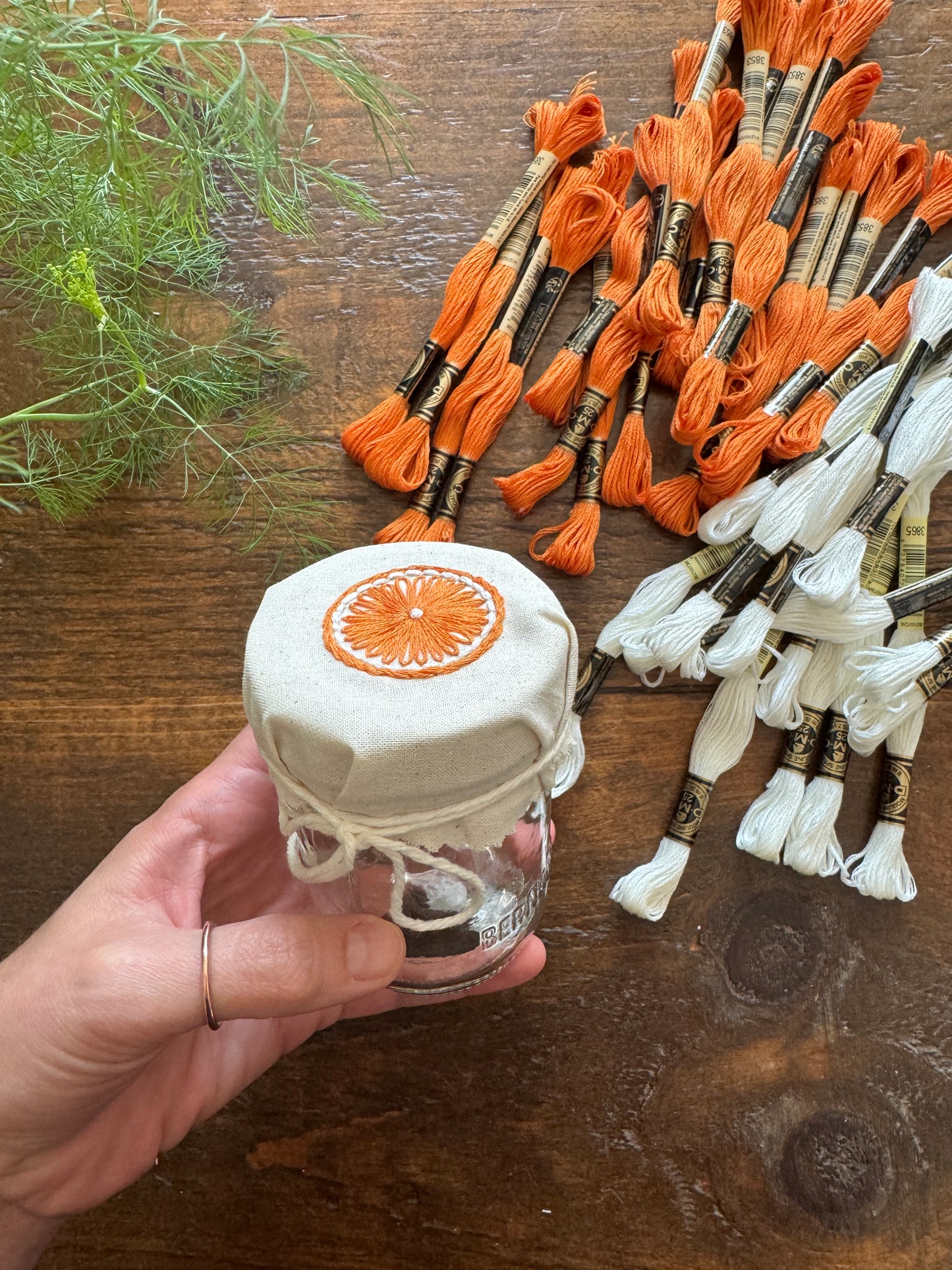 Kit de broderie - Couvre-Pots à Confiture à Marmelade