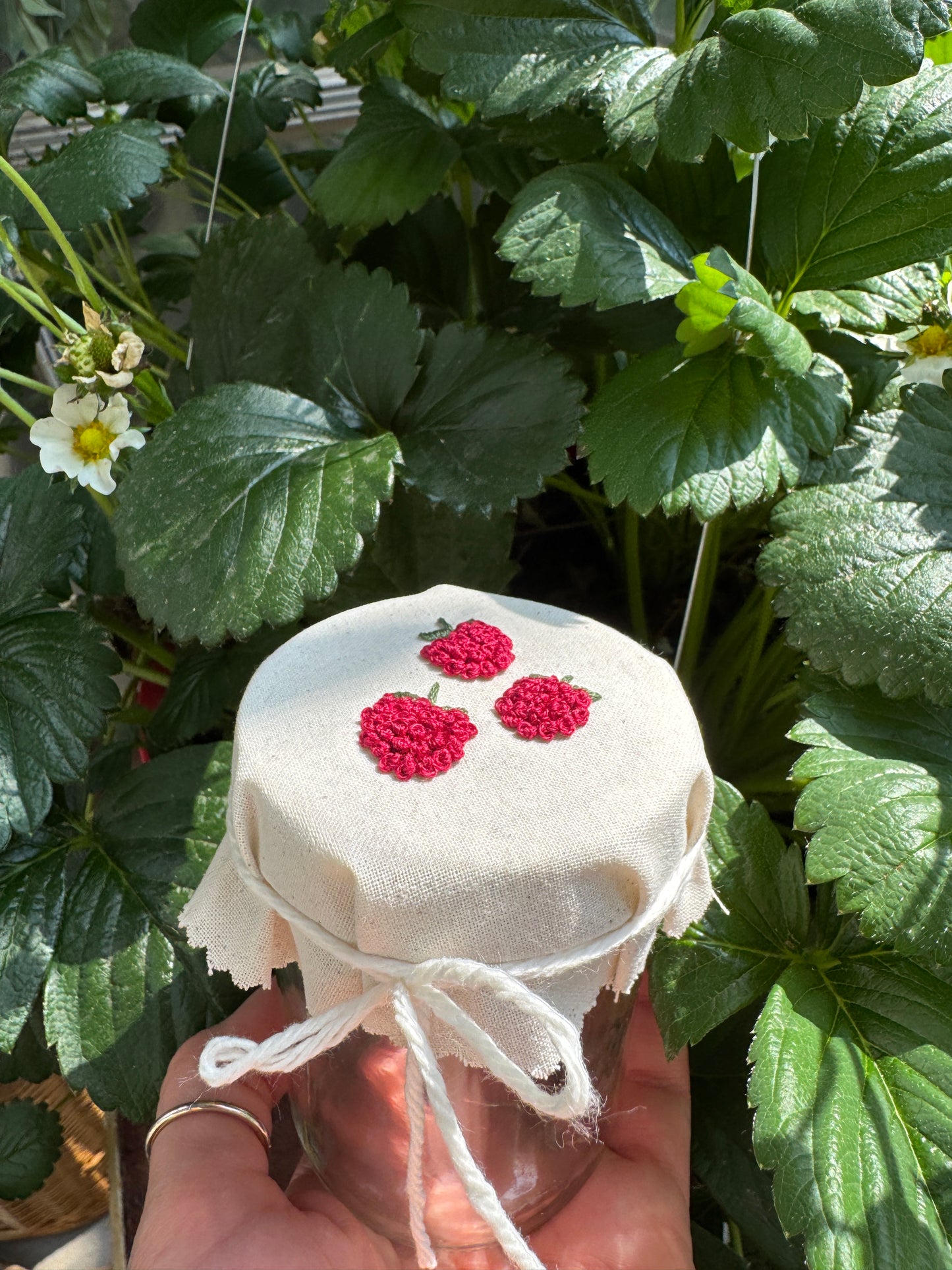 Embroidery Kit - Raspberry & Blackberry Jam Jar Covers