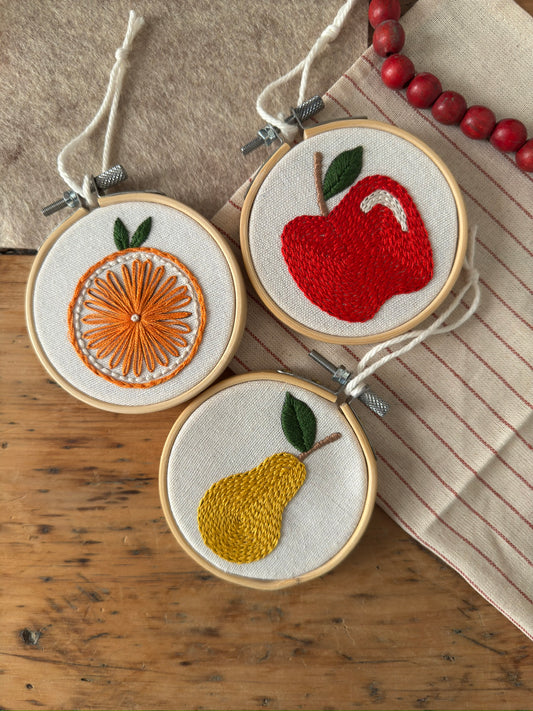 Embroidery Kit - Fruit Trio
