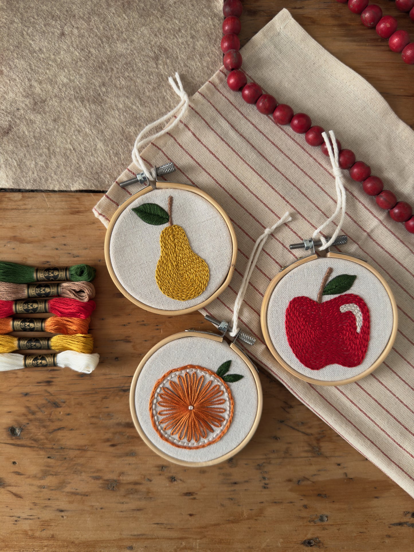 PDF Embroidery Pattern - Fruit Trio