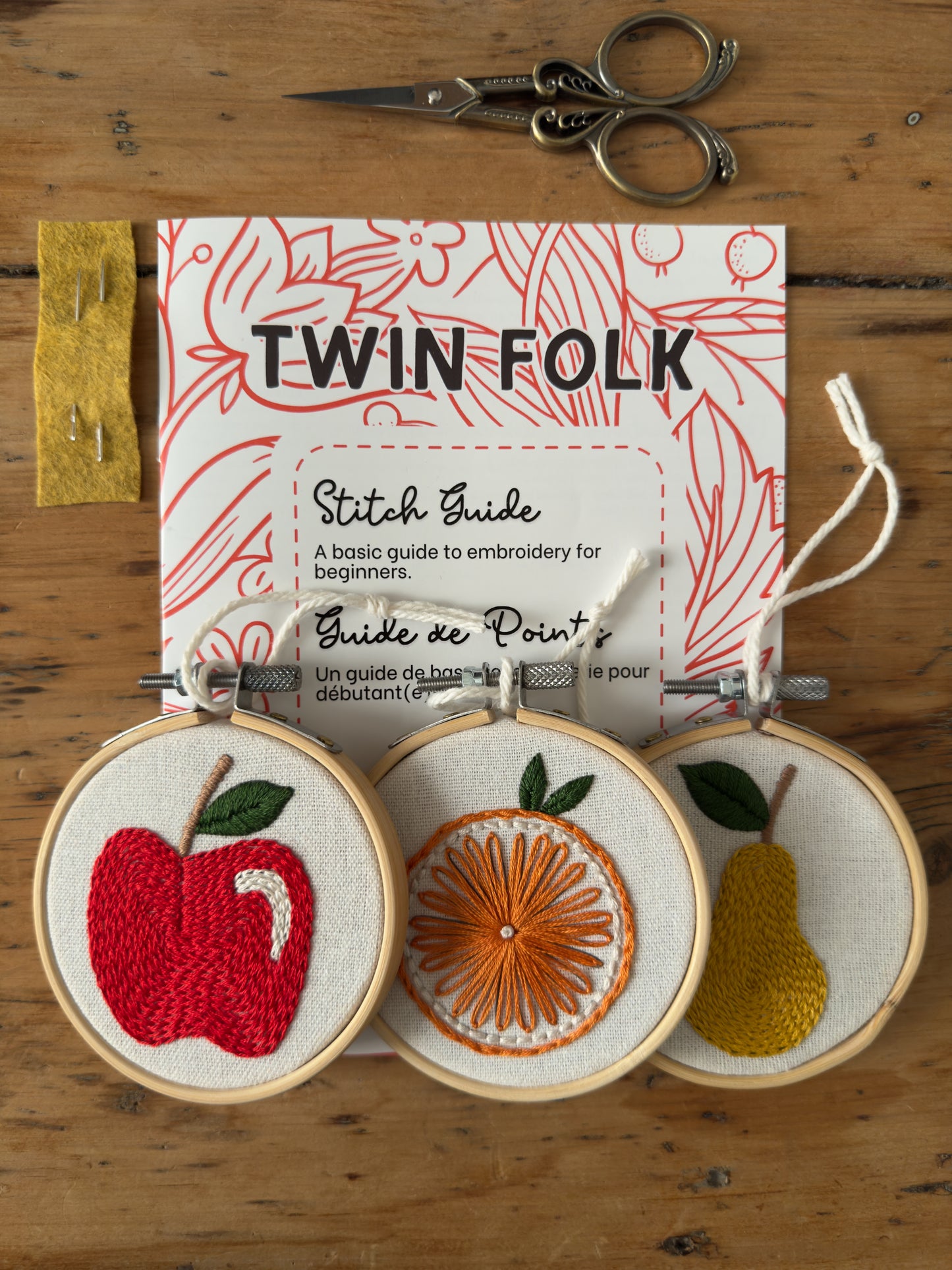 PDF Embroidery Pattern - Fruit Trio