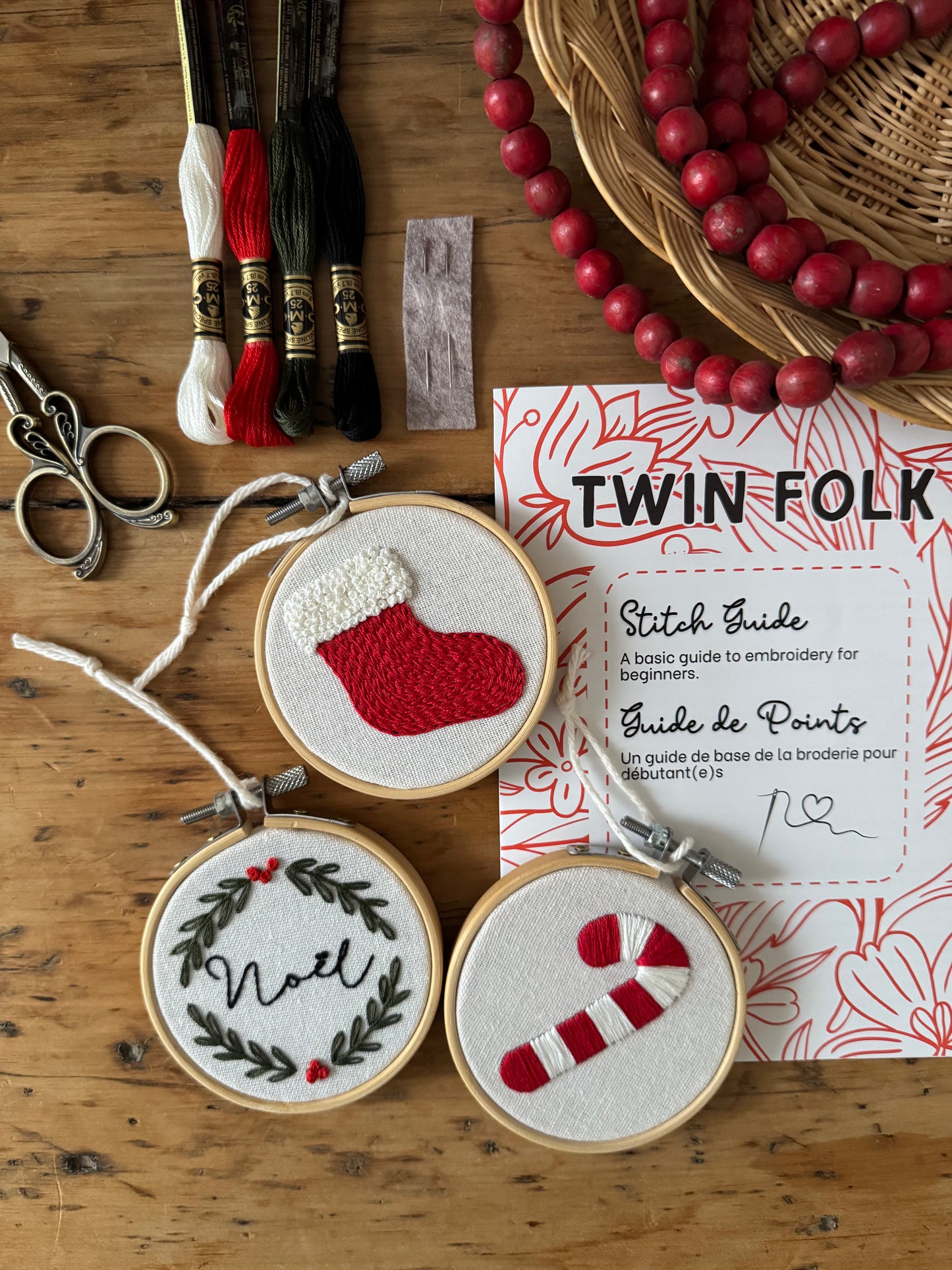 Embroidery Kit - Classic Holiday Ornaments