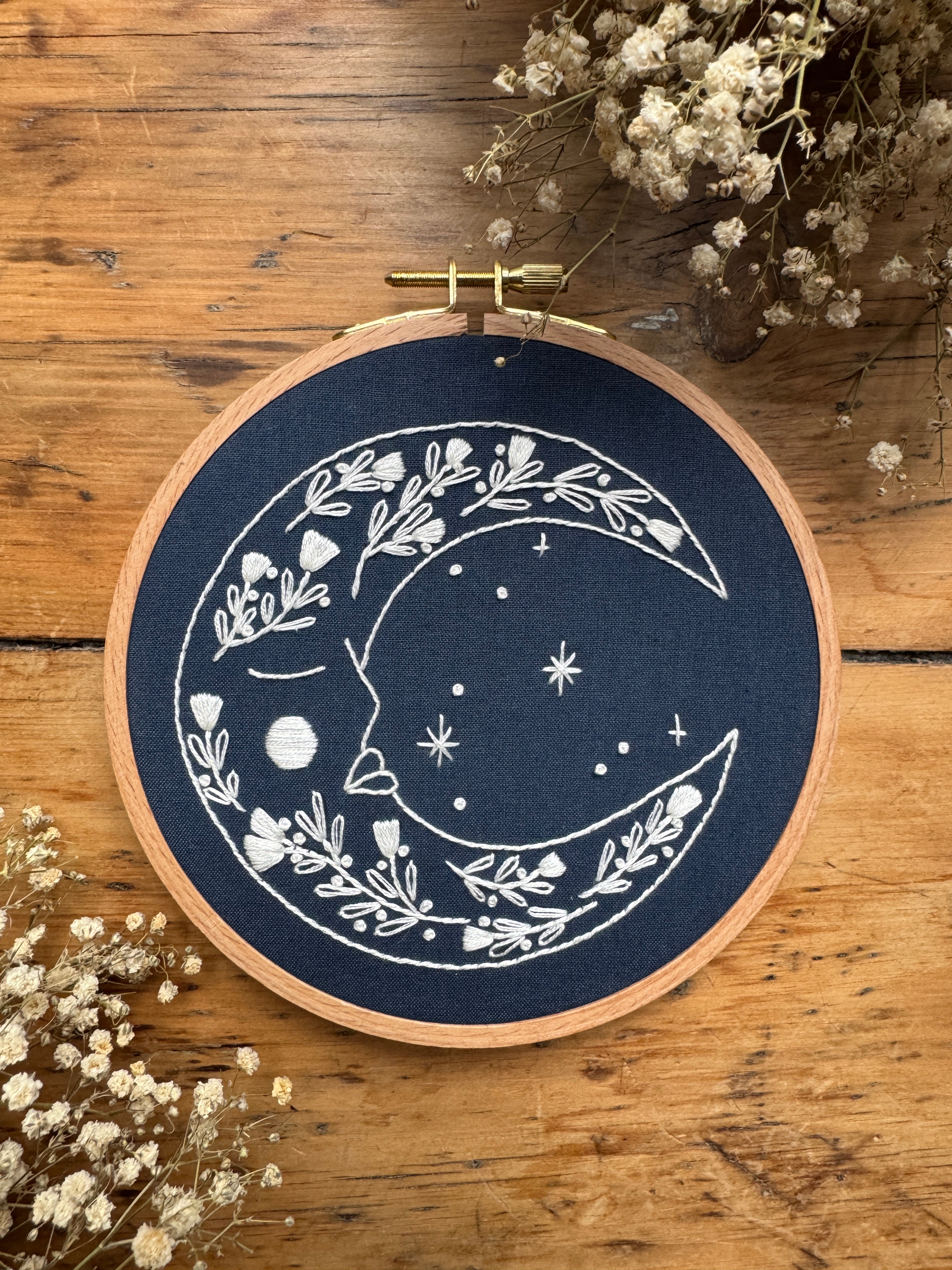 PDF Embroidery Pattern - Blue Moon – Twin Folk