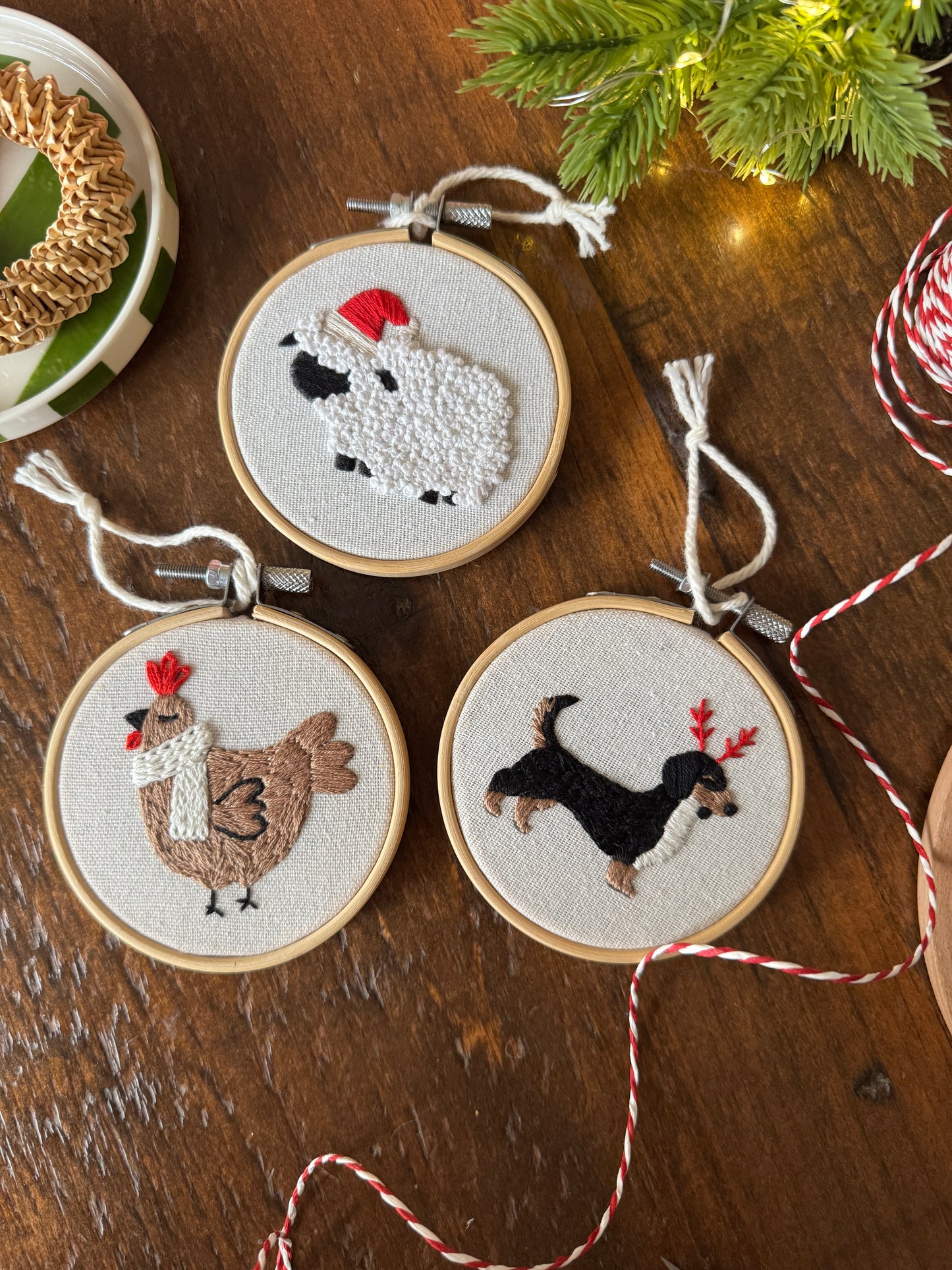 Embroidery Kit - Festive Friends Ornaments