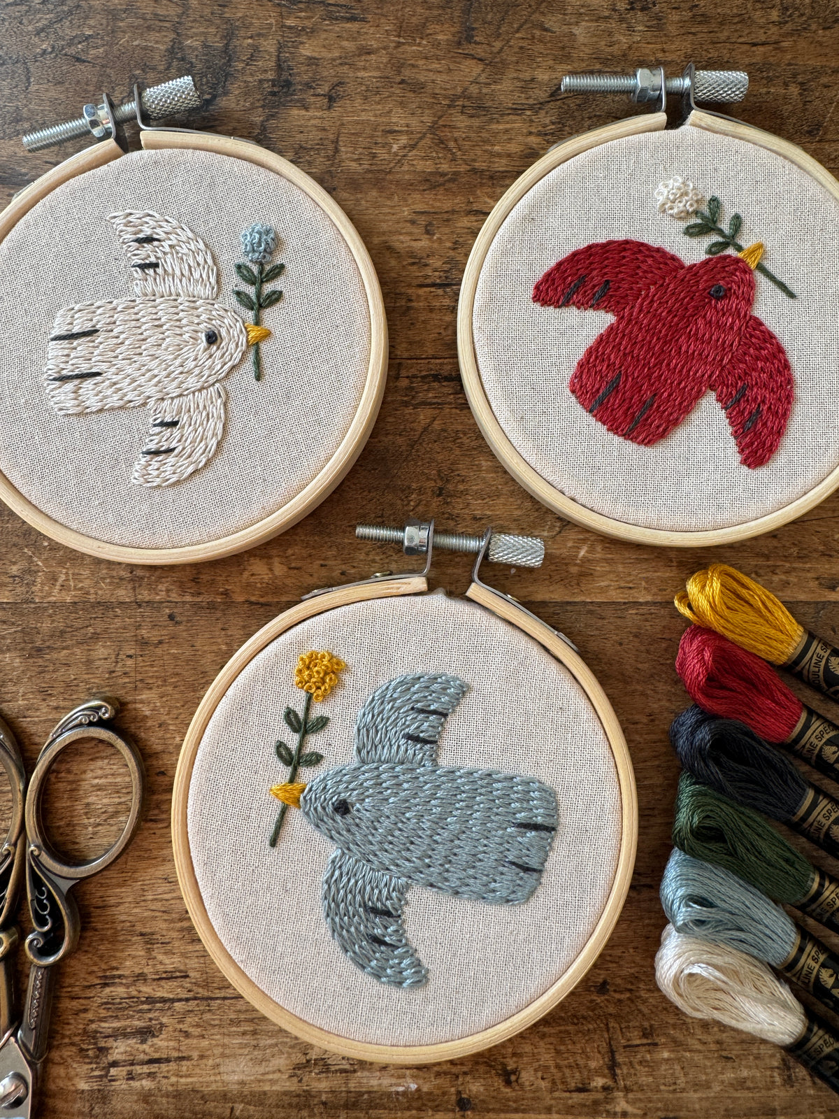 Kit de broderie - Oiseaux d’hiver